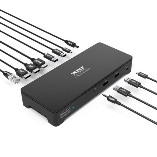 [STA0017] PORT Station d'accueil bureau 3 x 4K USB-C & USB-A 10 périphériques 100W 901904WEU