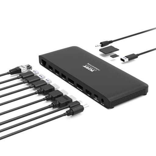 [STA0019] PORT Station d'accueil bureau 2 X 4K USB-C 11 périphériques 100W  901910W-EU