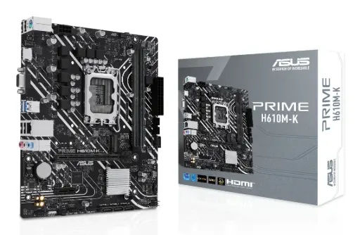 [CM0028] Asus Prime H610M-K Intel 1700, 2x DDR5, HDMI, VGA, M.2, PCIe 4.0, 4x SATA III, RJ-45, USB 3.2, MicroATX