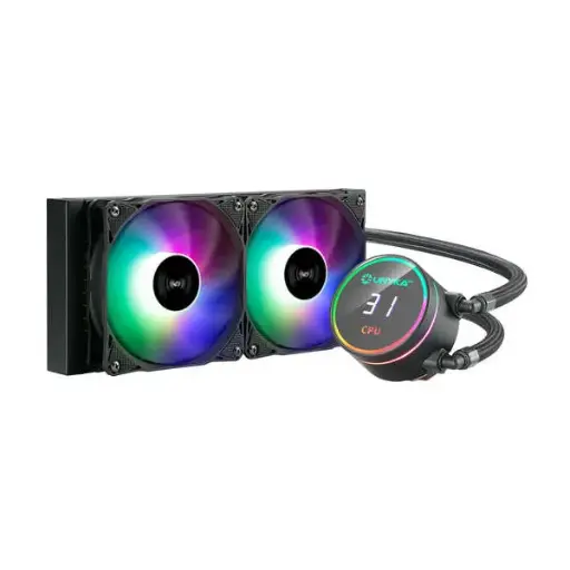 [VEN0030] Unykach UK352101 Aquastorm 240 Kit de refroidissement liquide - 2 ventilateurs 120 mm - Éclairage RVB - Affichage de la température du processeur 