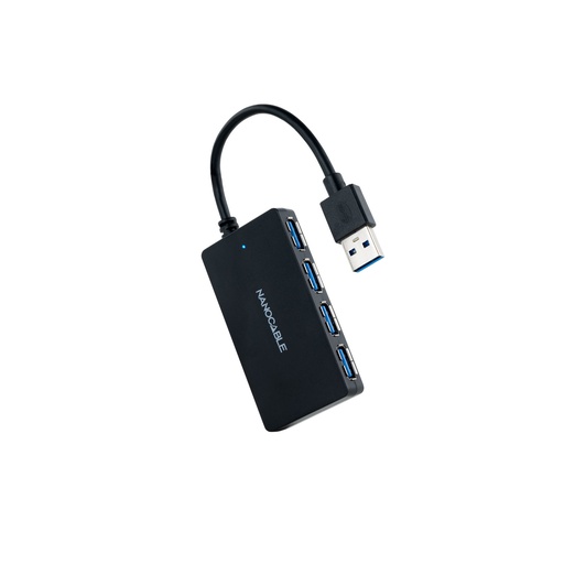 [HUB0001] Nanocable 10.16.4403 hub & concentrateur USB 3.2 Gen 1 (3.1 Gen 1) Type-A Noir