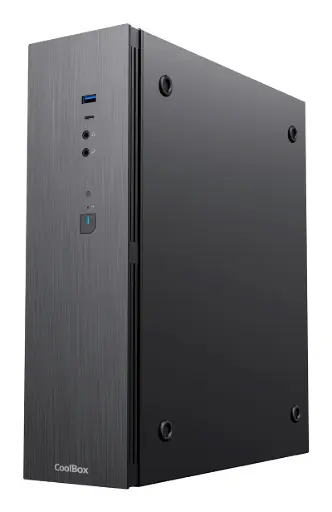 [BOI0056] Coolbox T370-BZ Slim - Boîtier tour microATX Compatible avec disques 2,5" - USB-A 3.2 Gen1, USB-C 3.2 Gen1 et audio HD - Alimentation 300 W - Noir