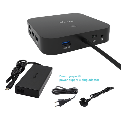 [STA0003] i-tec USB-C HDMI DP Docking Station with Power Delivery 100 W + i-tec Universal Charger 100 W