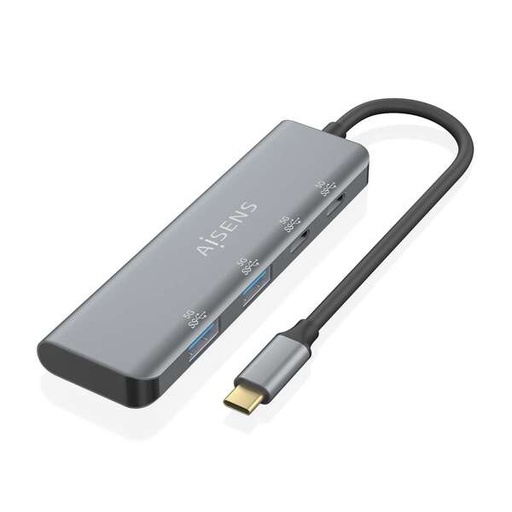 [HUB0004] Aisens A109-0763 Hub USB 3.2 GEN1 5G USB-C - USB-C/M-2xUSB-C/H-2xUSB-A/H - 15cm - Color Gris